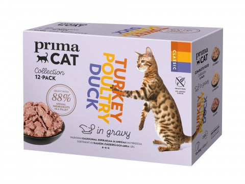 PrimaCat Classic Poultry Selection in Gravy for Cats 12 x 85 g