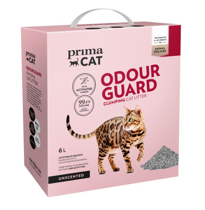 PrimaCat Odour Guard Unscented lõhnatu klombistuv kassiliiv 6 l