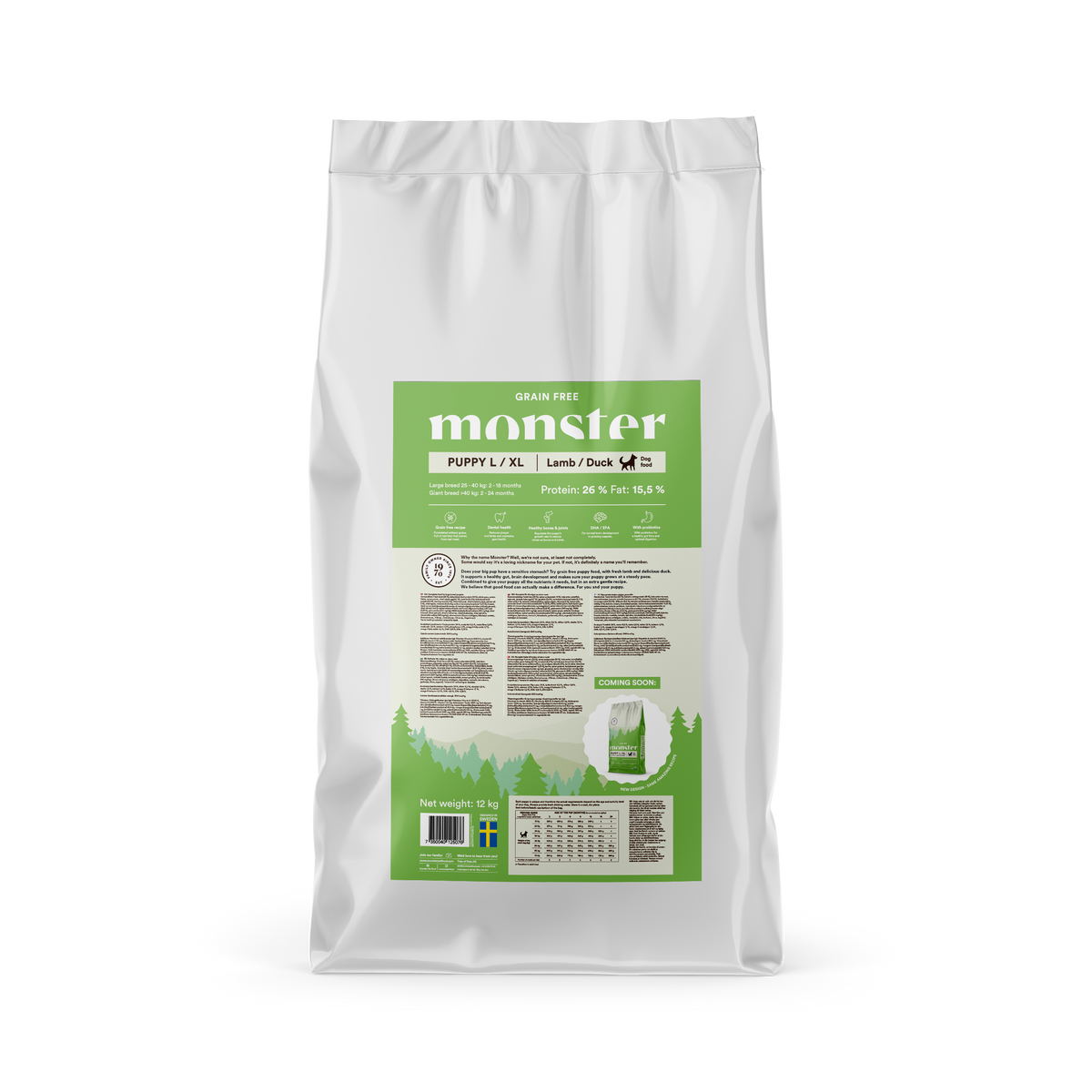 Monster Dog Grain Free Puppy L/XL Lamb-Duck 12 kg för valpar