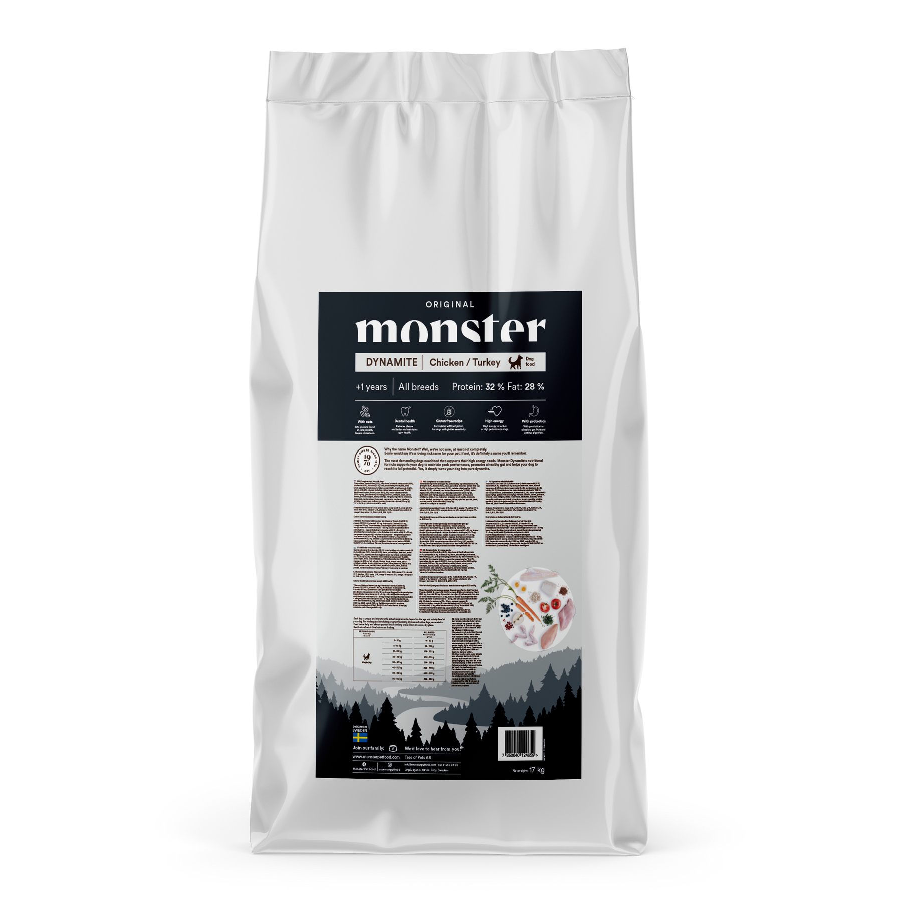 Monster Dog original dynamite chicken-turkey för hund