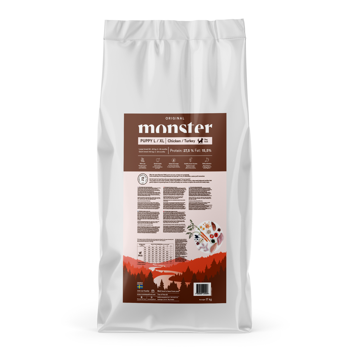 Monster Dog Original Puppy L/XL Chicken-Turkey 17 kg för valpar