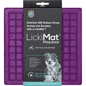 LickiMat Playdate lila 20 x 20 cm för hundar