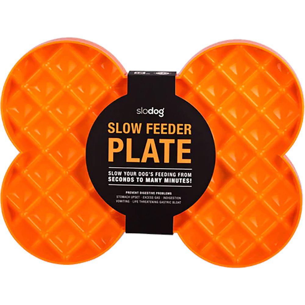 LickiMat Slow Feeder Plate orange 35 x 26 x 3 cm