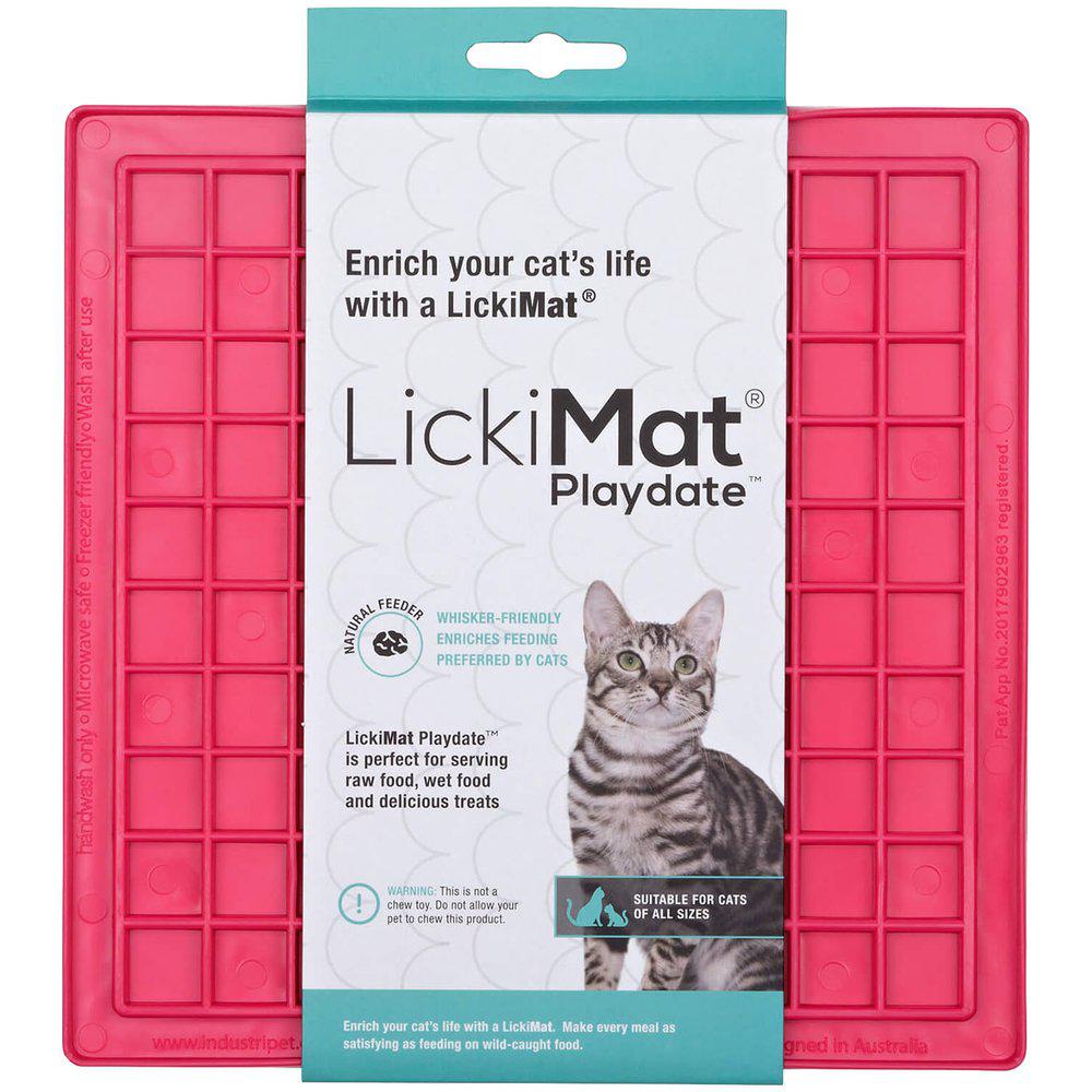 LickiMat Playdate slickmatta för katter rosa 20 x 20 cm