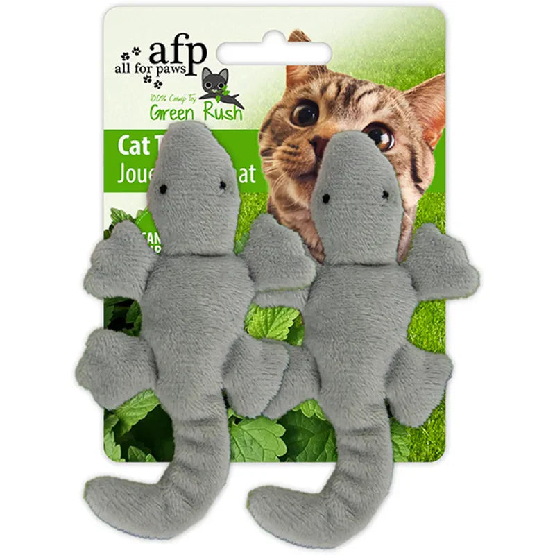 All For Paws Green Rush Gecko med kattmynta 6 cm