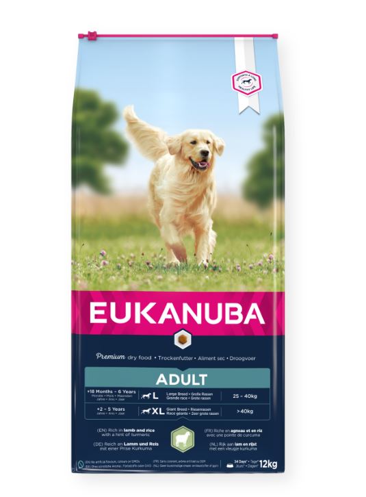 Eukanuba Canine Adult Large Lamb & Rice 12 kg för hundar