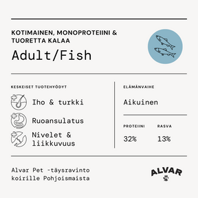 Alvar Pet Adult/Fish torrfoder för hundar