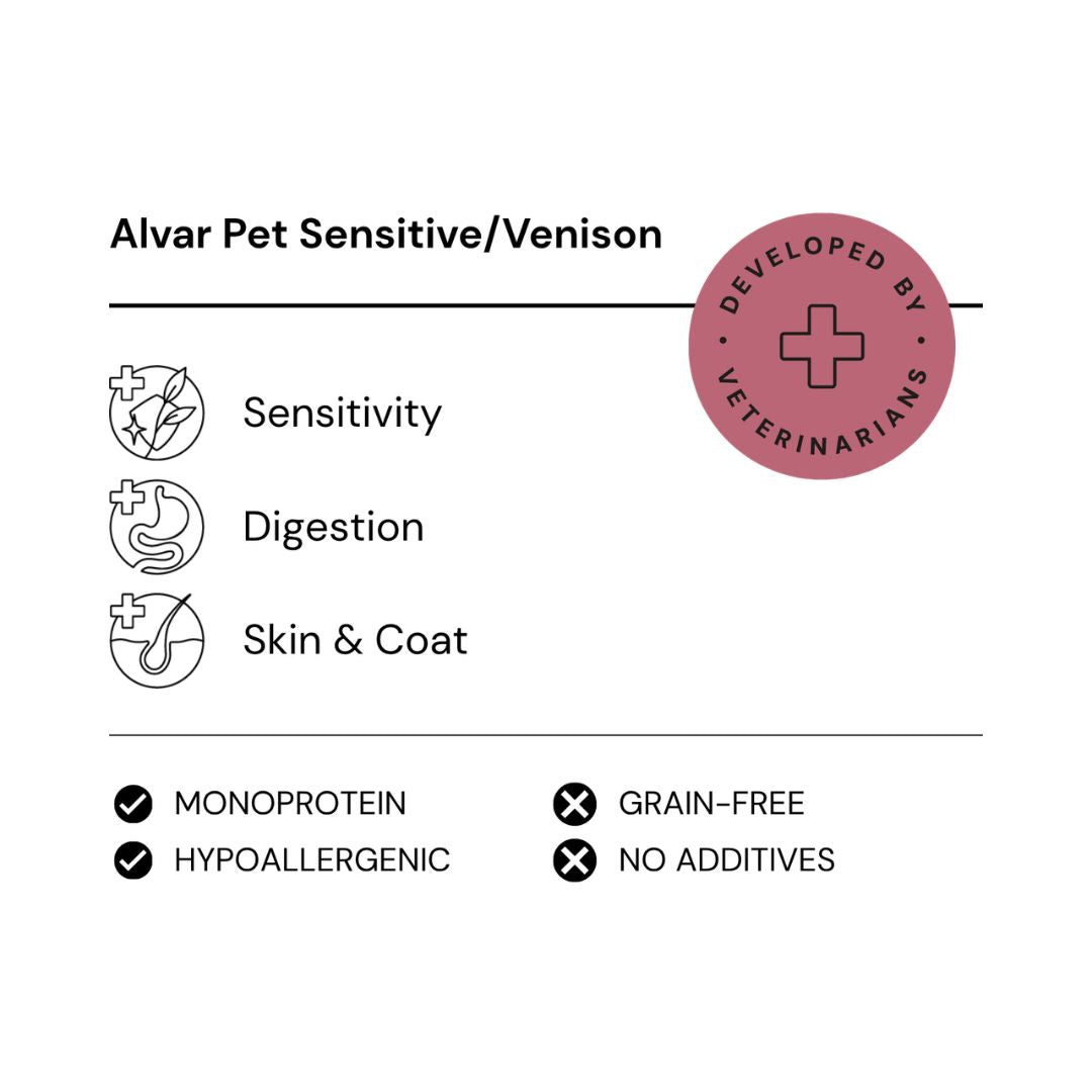 Alvar Pet Sensitive/Venison torrfoder för hundar