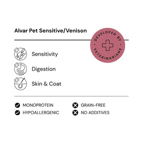 Alvar Pet Sensitive/Venison torrfoder för hundar