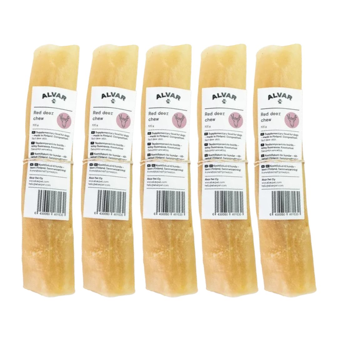 Alvar Pet Red Deer Tuggben för hundar 100 g 20 cm 5 st