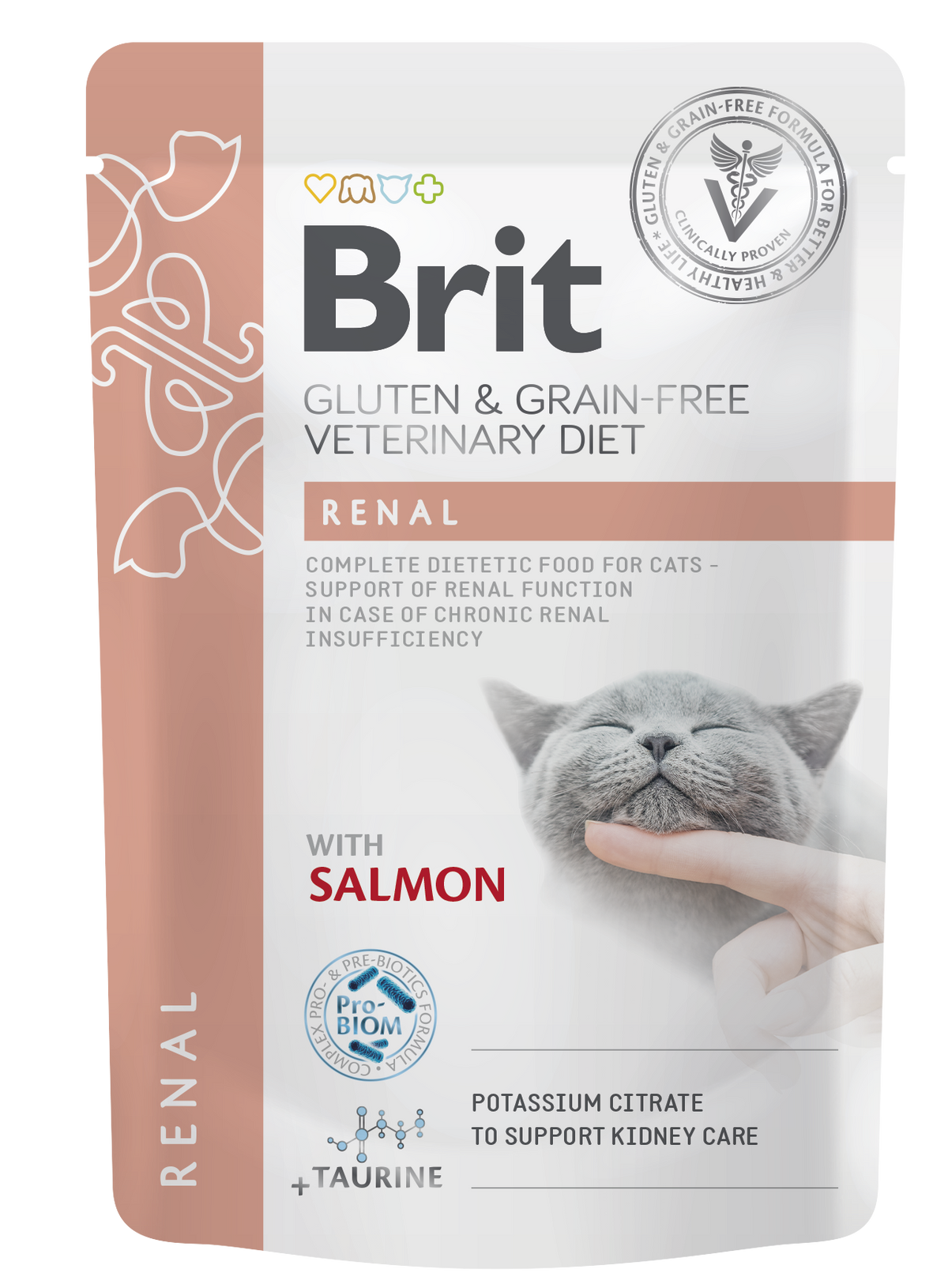 Brit Veterinary Diet Pouch Renal with Salmon for cats 85 g