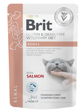 Brit Pouch Renal with Salmon Pouch Kattmat 12 x 85 g