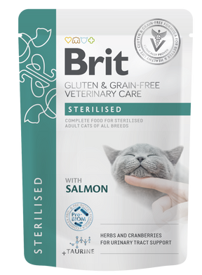 Brit Pouch Sterilised with Salmon våtfoder för katt 85 g
