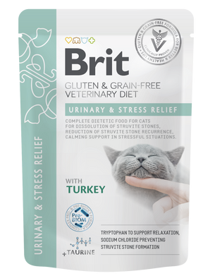 Brit Pouch Urinary & Stress Relief med Kalkon 85 g för katter