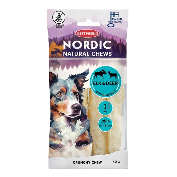 Best Friend Nordic Älg & Vilt Hypoallergena Knapriga Tuggben 12 cm 4-pack 60 g