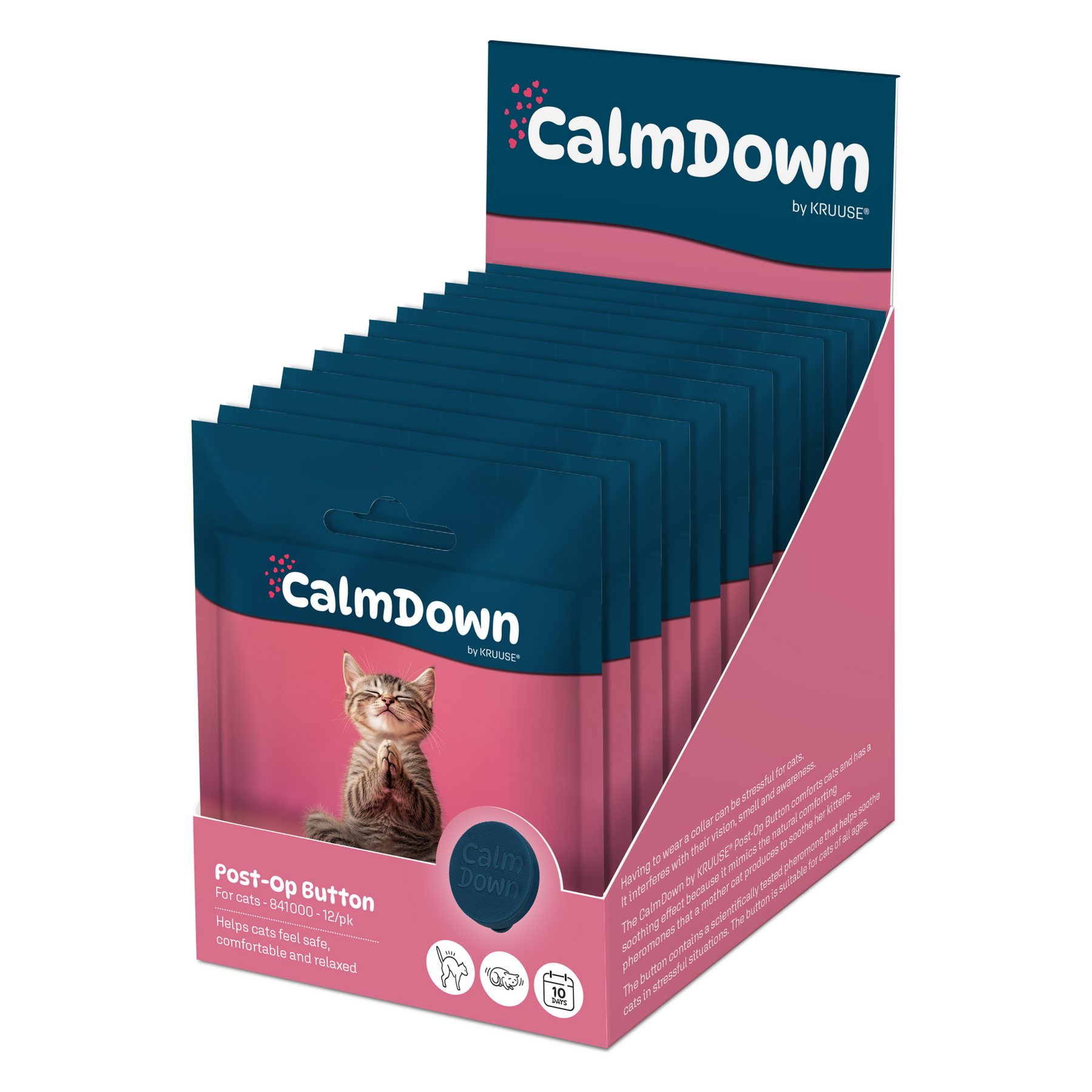 CalmDown by KRUUSE Postoperativ Knapp, för katt 12 st