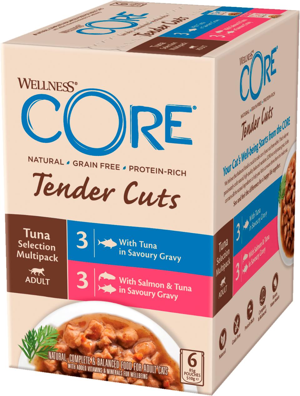 Core Tender Cuts Tuna Multipack såsurval för katter 6 x 85 g
