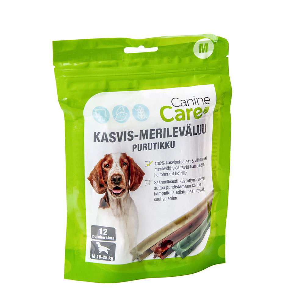 CanineCare Vegetabiliskt tuggben med havsalg M 12 st för hundar