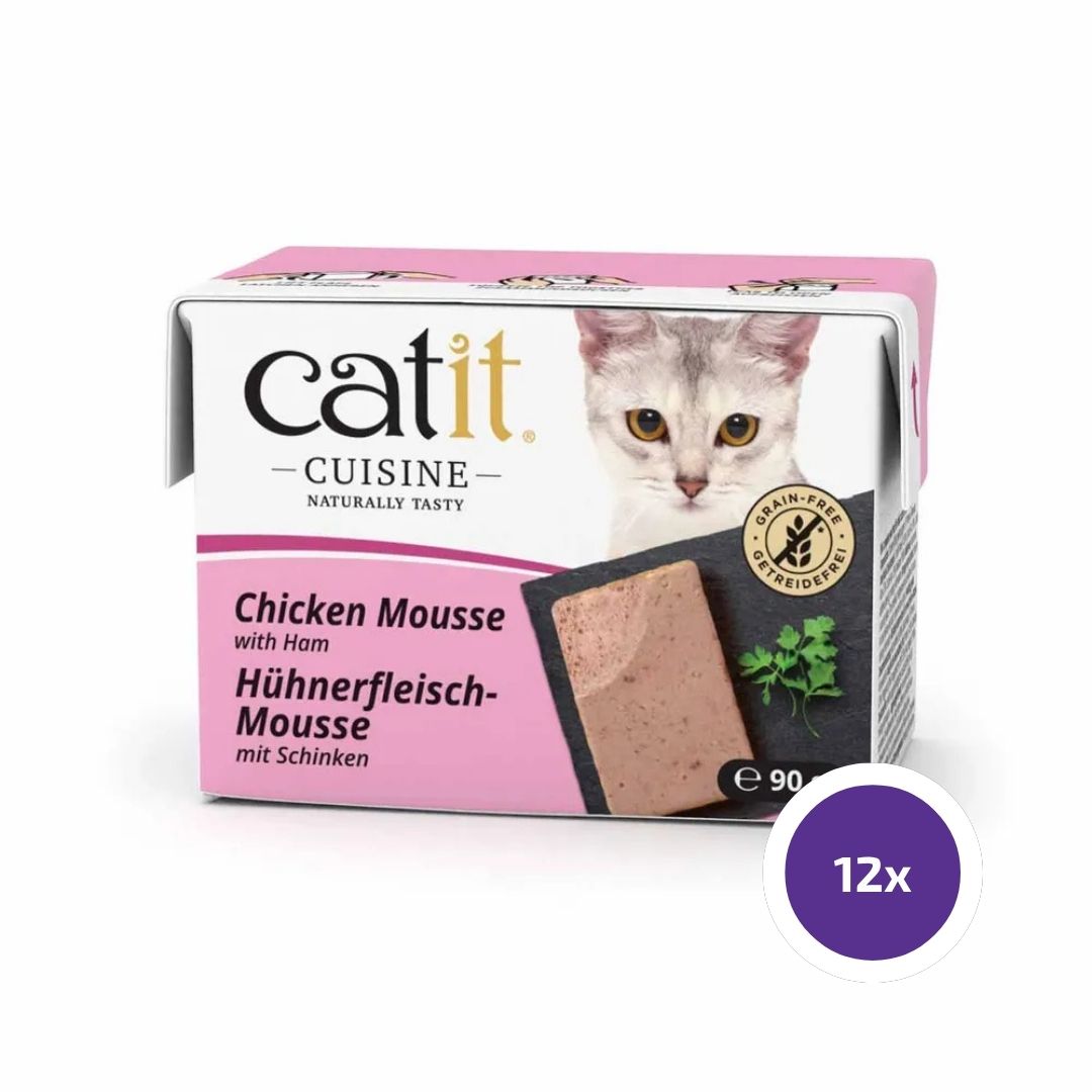 Catit Cuisine Mousse Chicken & Ham för katt 12 x 90 g FLERPACK