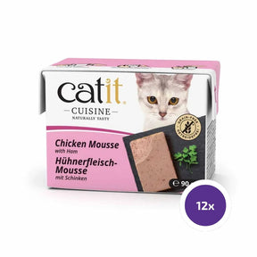 Catit Cuisine Mousse Chicken & Ham för katt 12 x 90 g FLERPACK