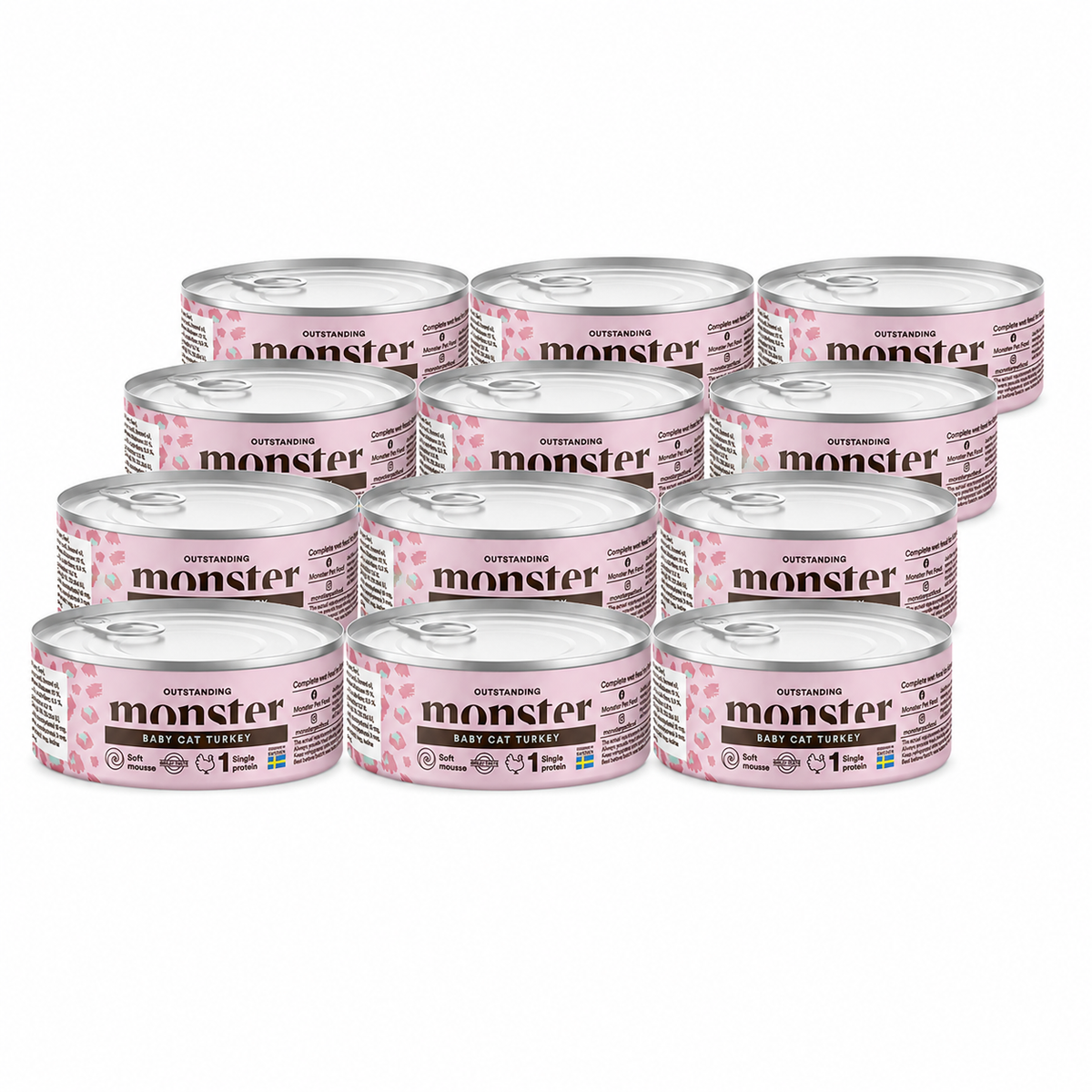 Monster Cat Baby Mousse 12 x 100 g för kattungar
