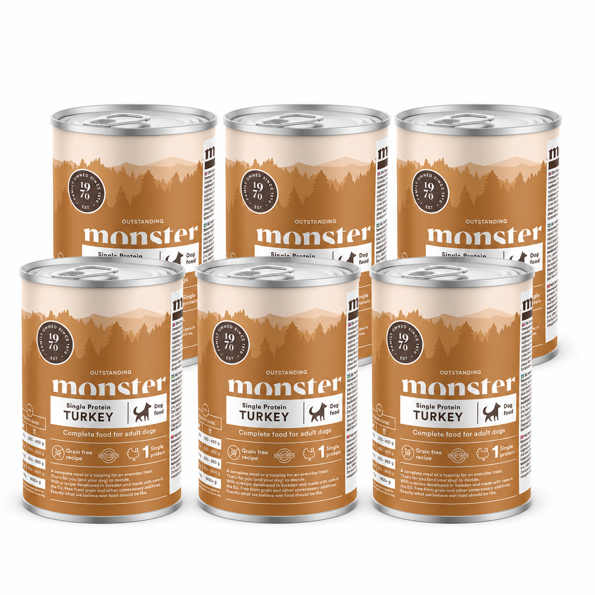 Monster Dog Adult Single Protein Turkey 6 x 400 g