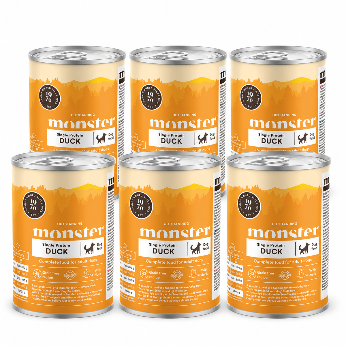 Monster Dog Adult Single Protein Duck 6 x 400 g