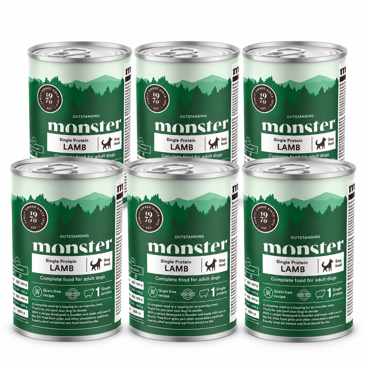 Monster Dog Adult Single Protein Lamb 6 x 400 g