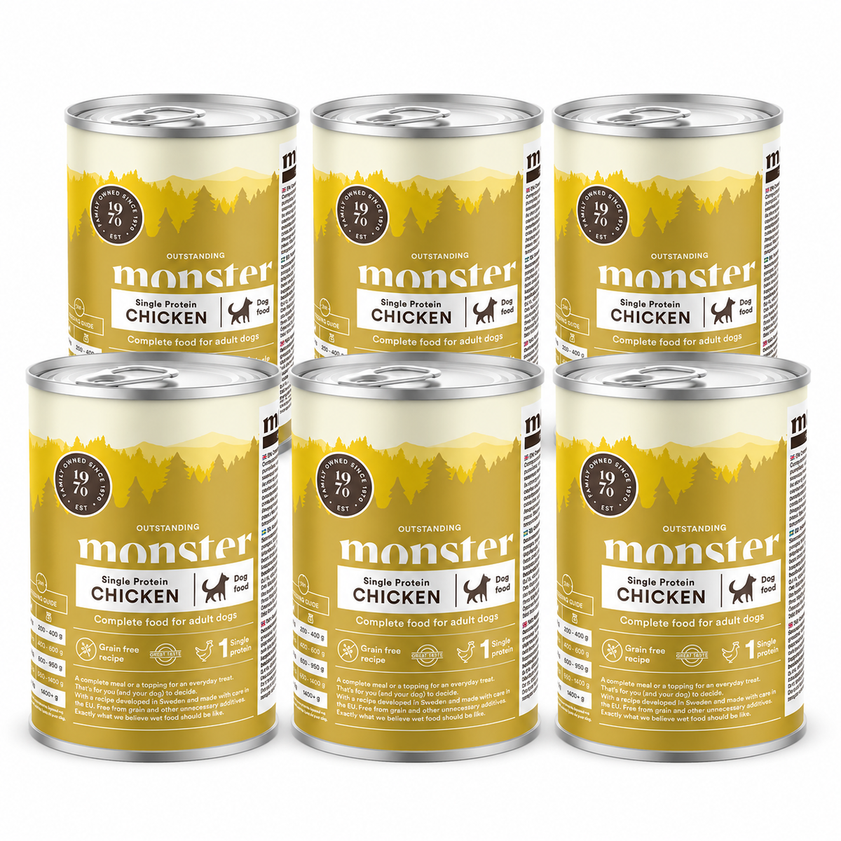 Monster Dog Adult Single Protein Chicken 6 x 400 g