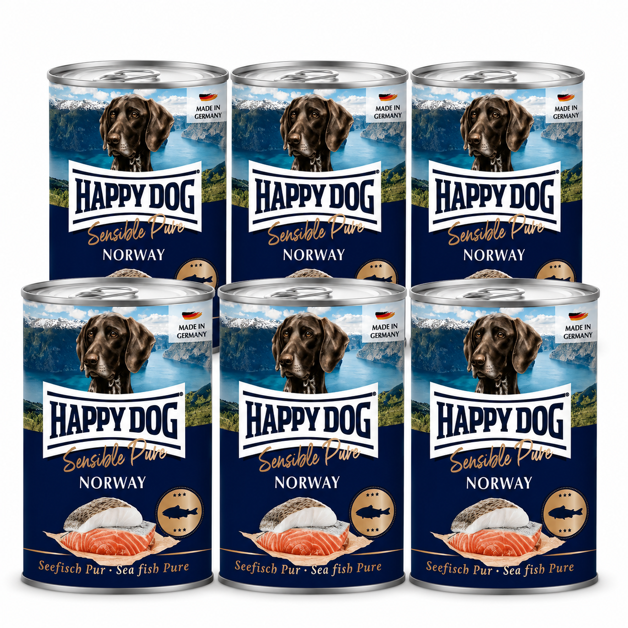 Happy Dog Sensible Pure Norway - Havsfisk Våtfoder 6 x 400 g