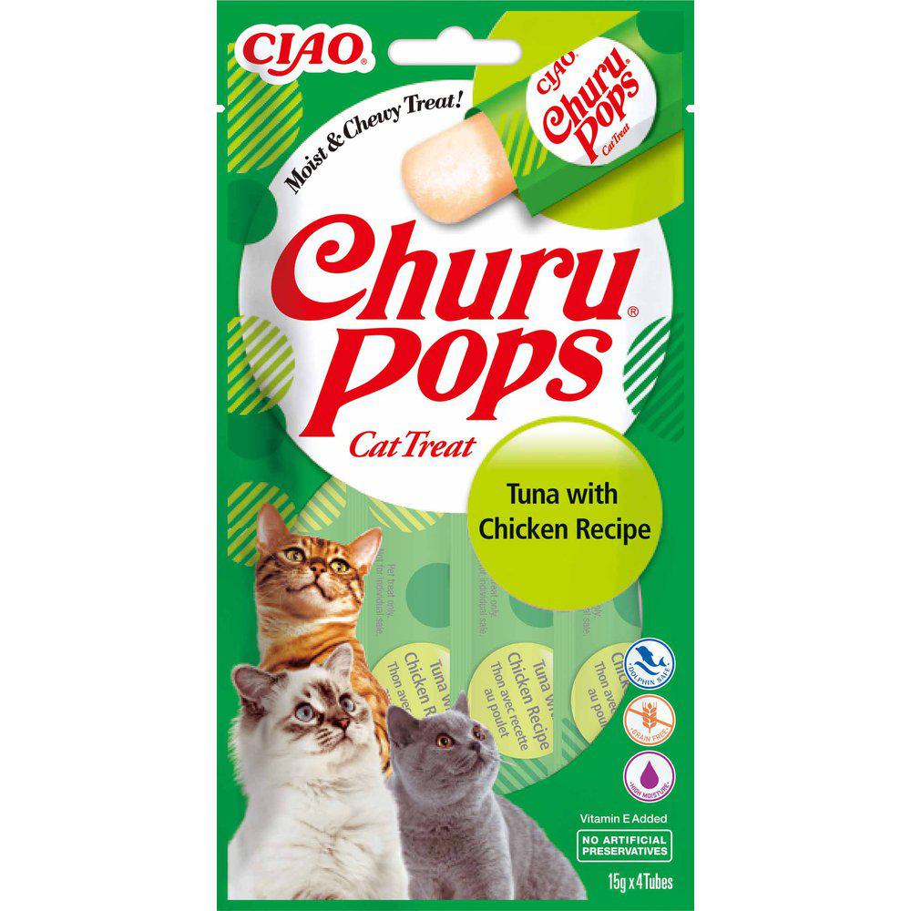 Churu Pops Tonfisk-Kyckling Kattgodis 4 x 15 g för katter
