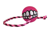D&C Tandboll med rep 64 mm rosa för hundar