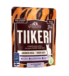 Dagsmark Tiikeri våtfoder med kyckling och kalkon i gelé för katter 80 g