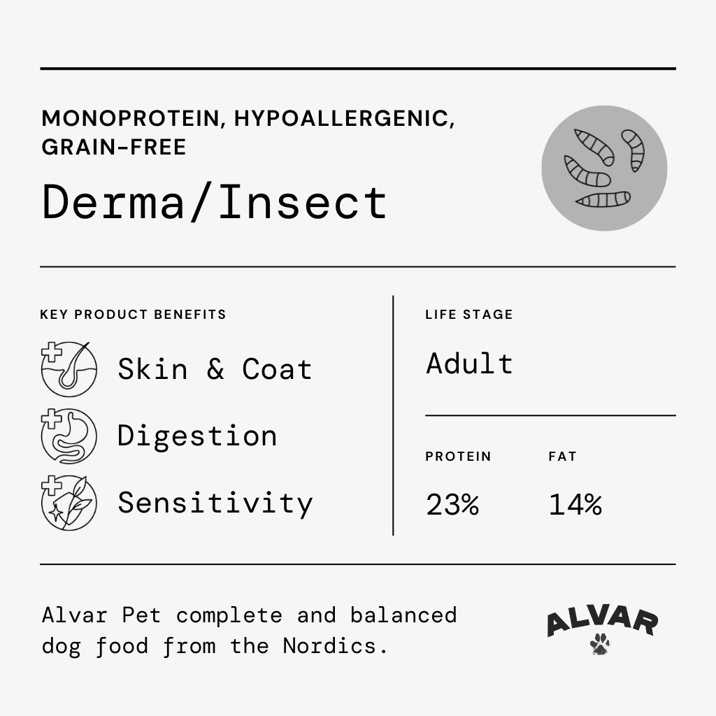 Alvar Pet Derma/Insect torrfoder för hundar