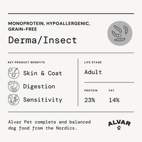 Alvar Pet Derma/Insect torrfoder för hundar