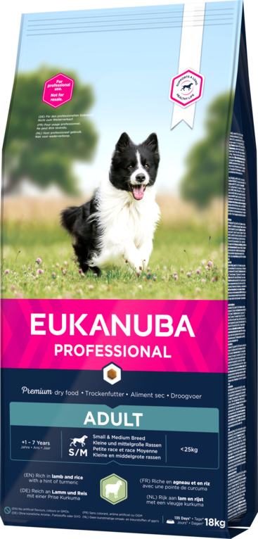 Eukanuba Canine Adult Small & Medium Lamb & Rice 18 kg för hundar