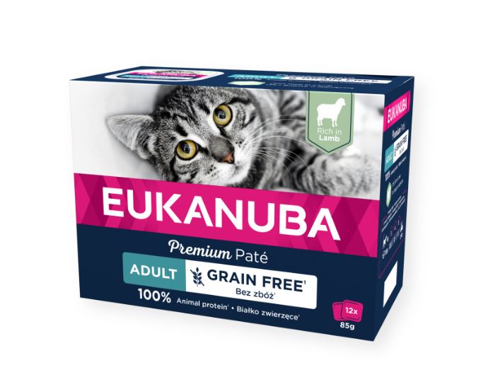 Eukanuba Cat Grain Free Adult Lamb Patee 12 x 85 g för katter