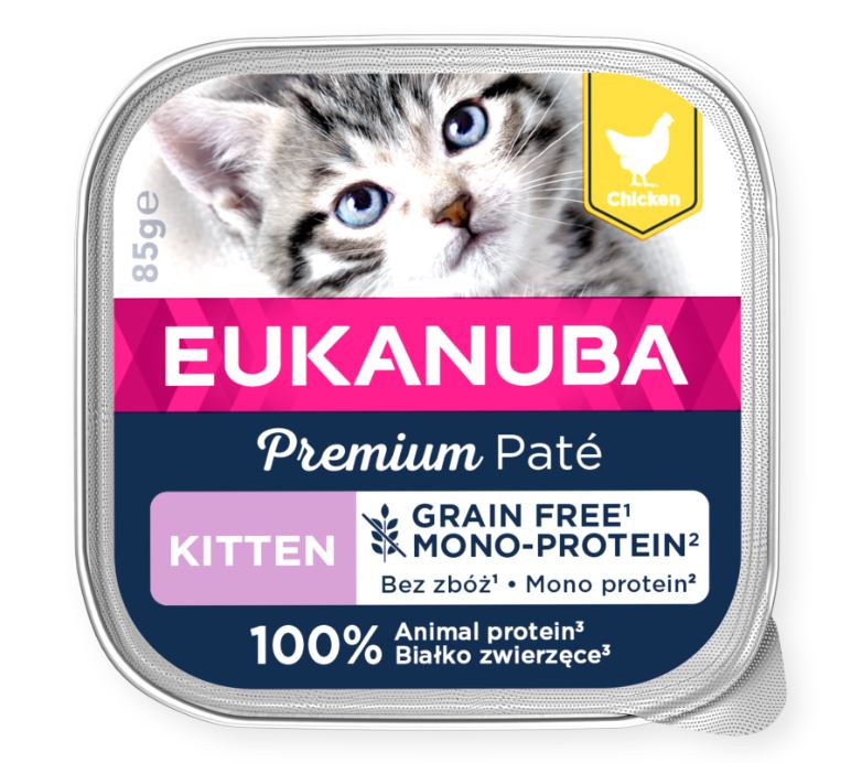 Eukanuba Cat Grain Free Kitten Chicken Mono-Protein Patee 85 g för kattungar