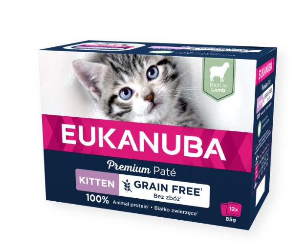 Eukanuba Cat Grain Free Kitten Lamb Patee 12 x 85 g för kattungar