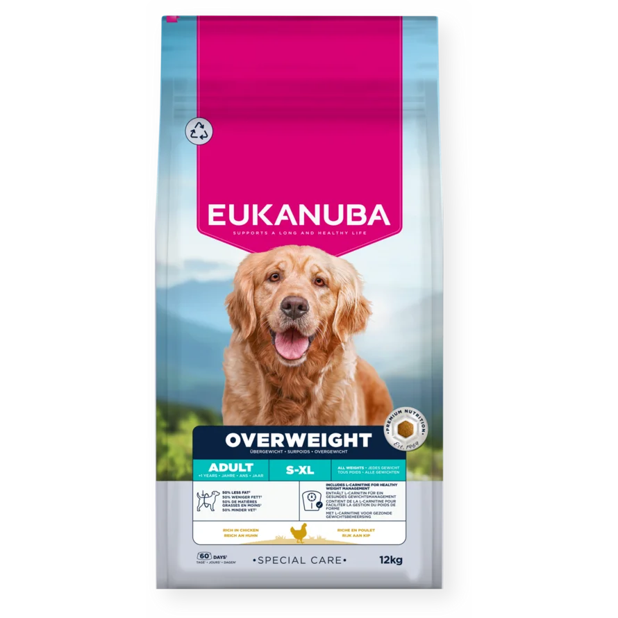 Eukanuba Special Care Overweight kehakaalu langetav kanalihaga kuivtoit täiskasvanud koertele 12 kg