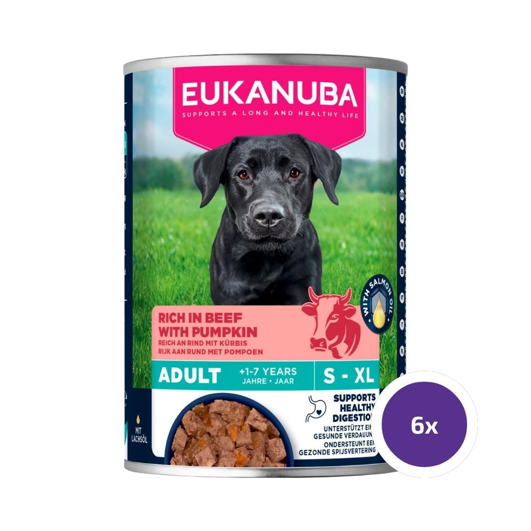 Eukanuba wet food adult beef with pumpkin for dogs 6 x 400 g VALUE PACK