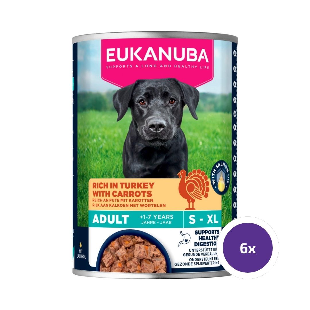 Eukanuba wet food adult turkey with carrots for dogs 6 x 400 g VALUE PACK