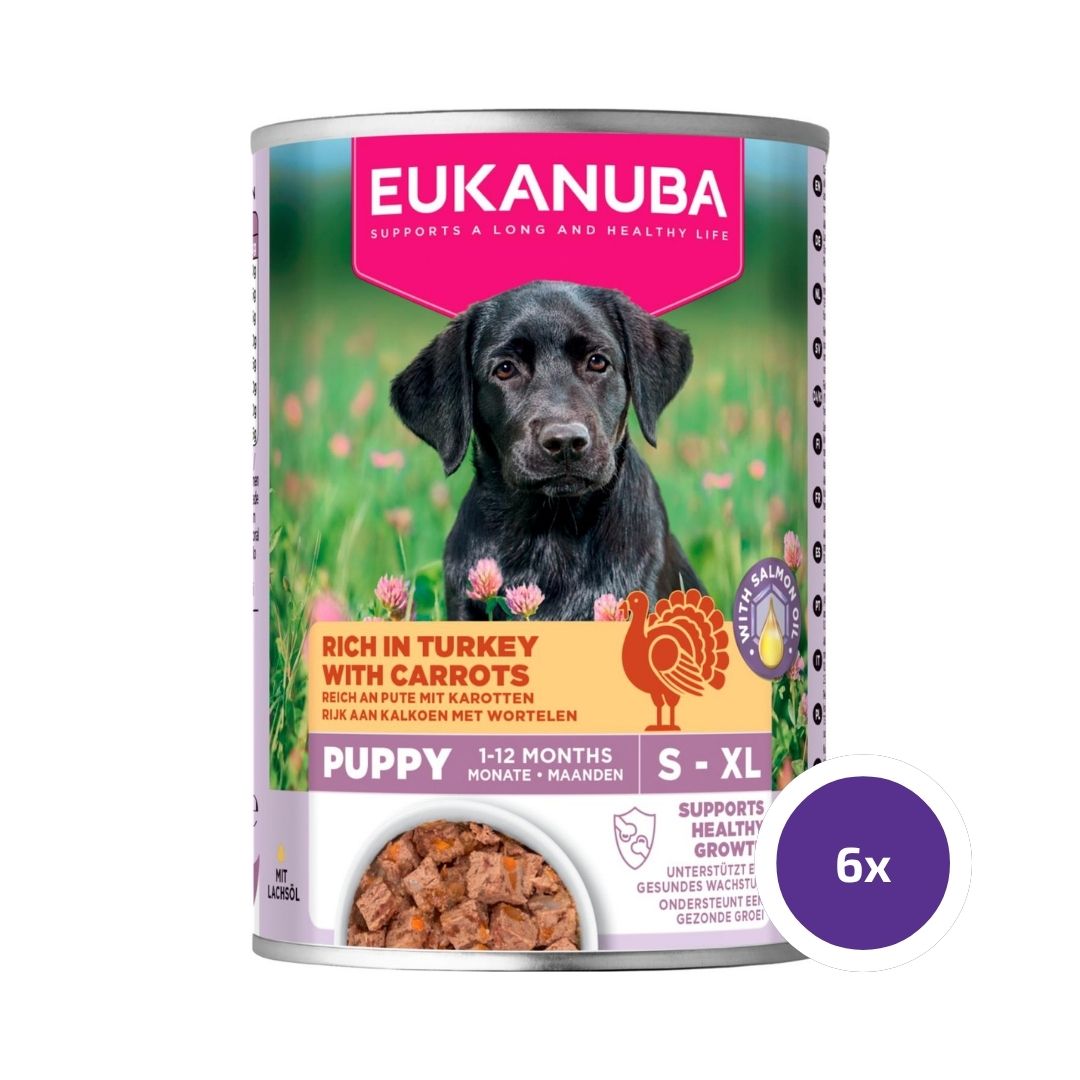 Eukanuba wet food puppies turkey with carrots för hund 6 x 400 g FLERPACK