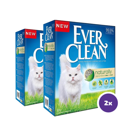 Ever Clean Unscented Naturally klumpbildande kattsand 2 x 10 L dubbelpack