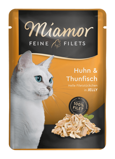 Miamor Feine Filets i Gelé Kyckling & Tonfisk 24 x 100 g för katter