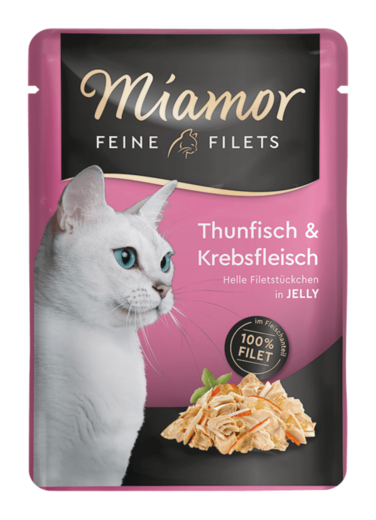 Miamor Fine Filets i gelé tonfisk & krabba 24 x 100 g för katter
