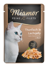 Miamor Feine Filets i Laxgelé Tonfisk 24 x 100 g för katter
