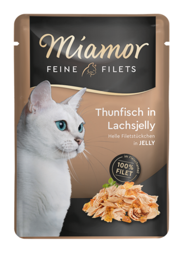 Miamor Feine Filets i Laxgelé Tonfisk 24 x 100 g för katter