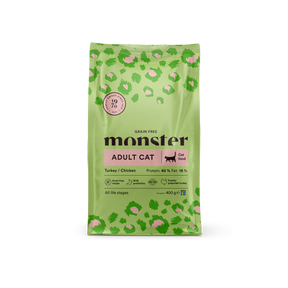 Monster Cat Grain Free Adult kalkon-kyckling 400 g för vuxna katter