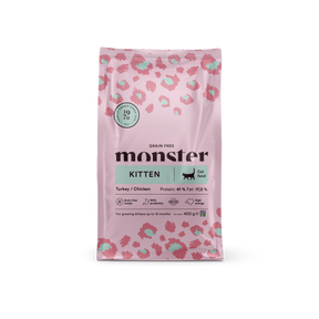 Monster Cat Grain Free Kitten kalkon-kyckling 400 g för kattungar